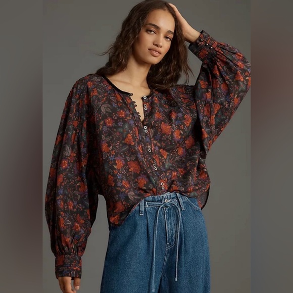 Pilcro Tops - Pilcro Sidney Batwing Blouse by Pilcro: Button Loop Edition